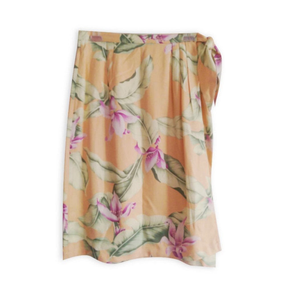 Tommy Bahama Floral 100% Silk Wrap Skirt